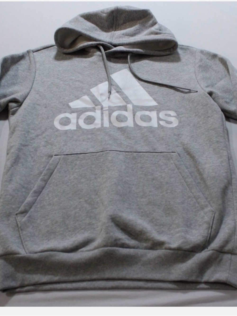 adidas Light Gray Logo Pullover Hoodie